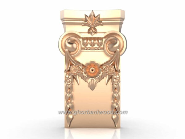 سرستون کلاسیک چوبی منبت 2434 - تصویر 3