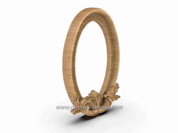 قاب آینه چوبی گل منبت 1326 - تصویر 4