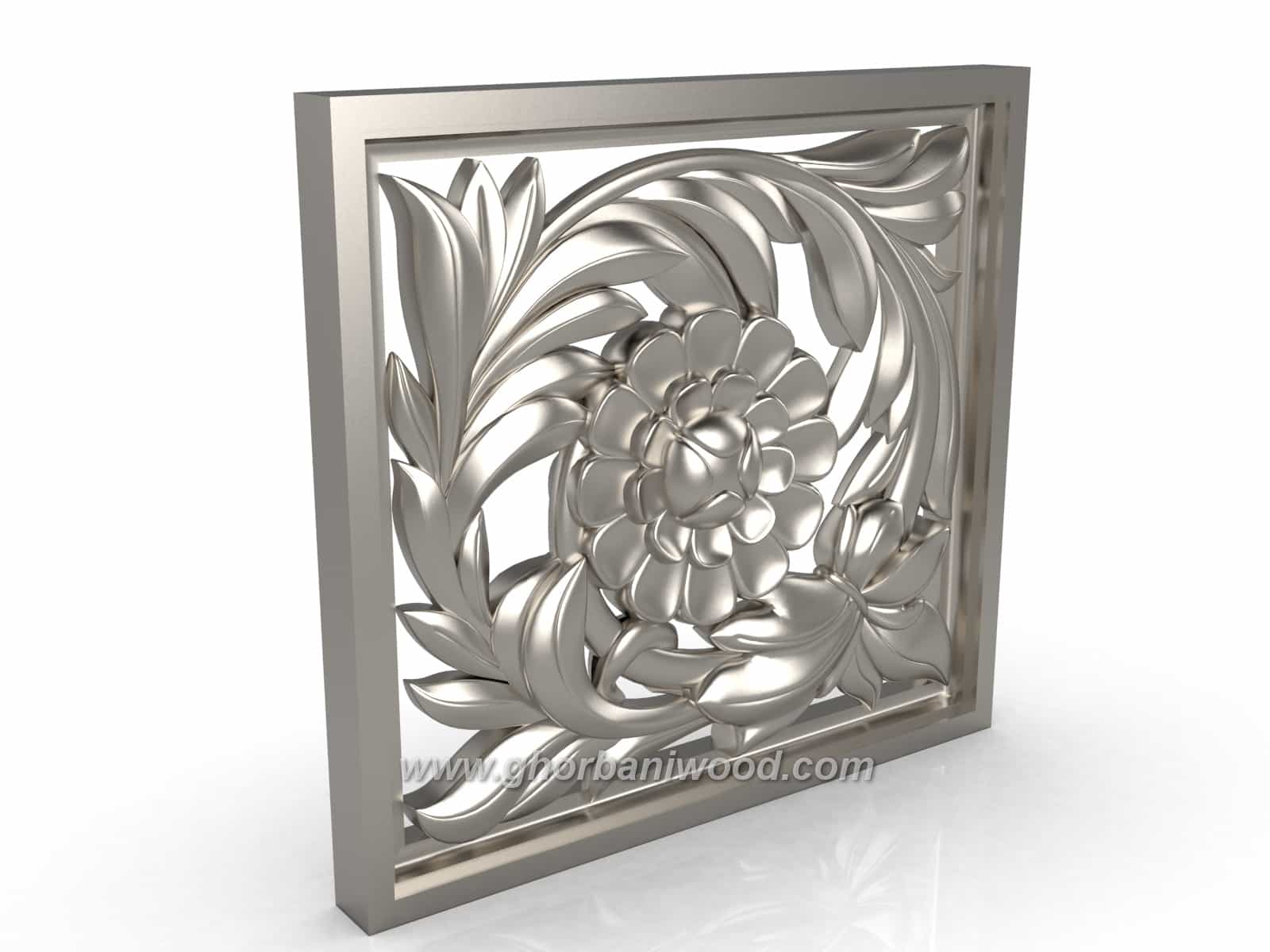 5009.2 گل منبت دکوری چهارگوش کد 5009