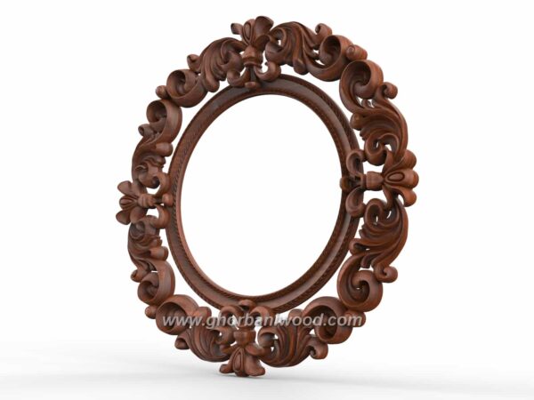 قاب آینه کلاسیک گرد چوبی 1205 - تصویر 5